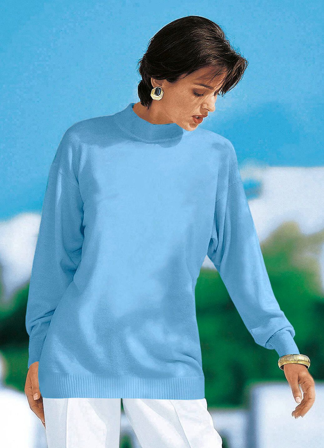 Pullover in Feinstrick mit Schurwolle