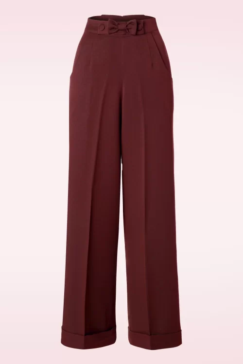Banned Retro Hidden Away-broek in bordeauxrood