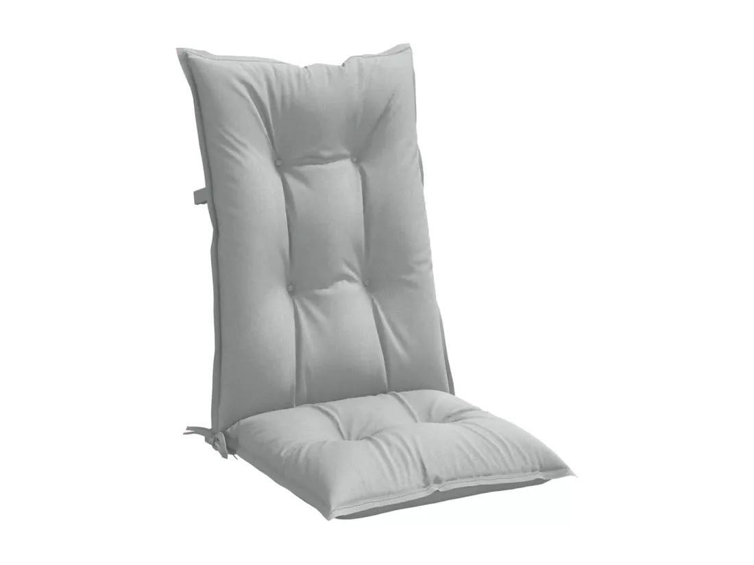 Coussins de chaise à dossier haut lot de 2 gris clair mélangé