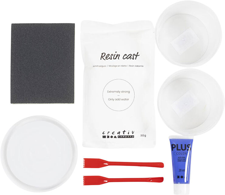 Creativ Company DIY Kit Resin Støbning, Rund bakke med marmorering