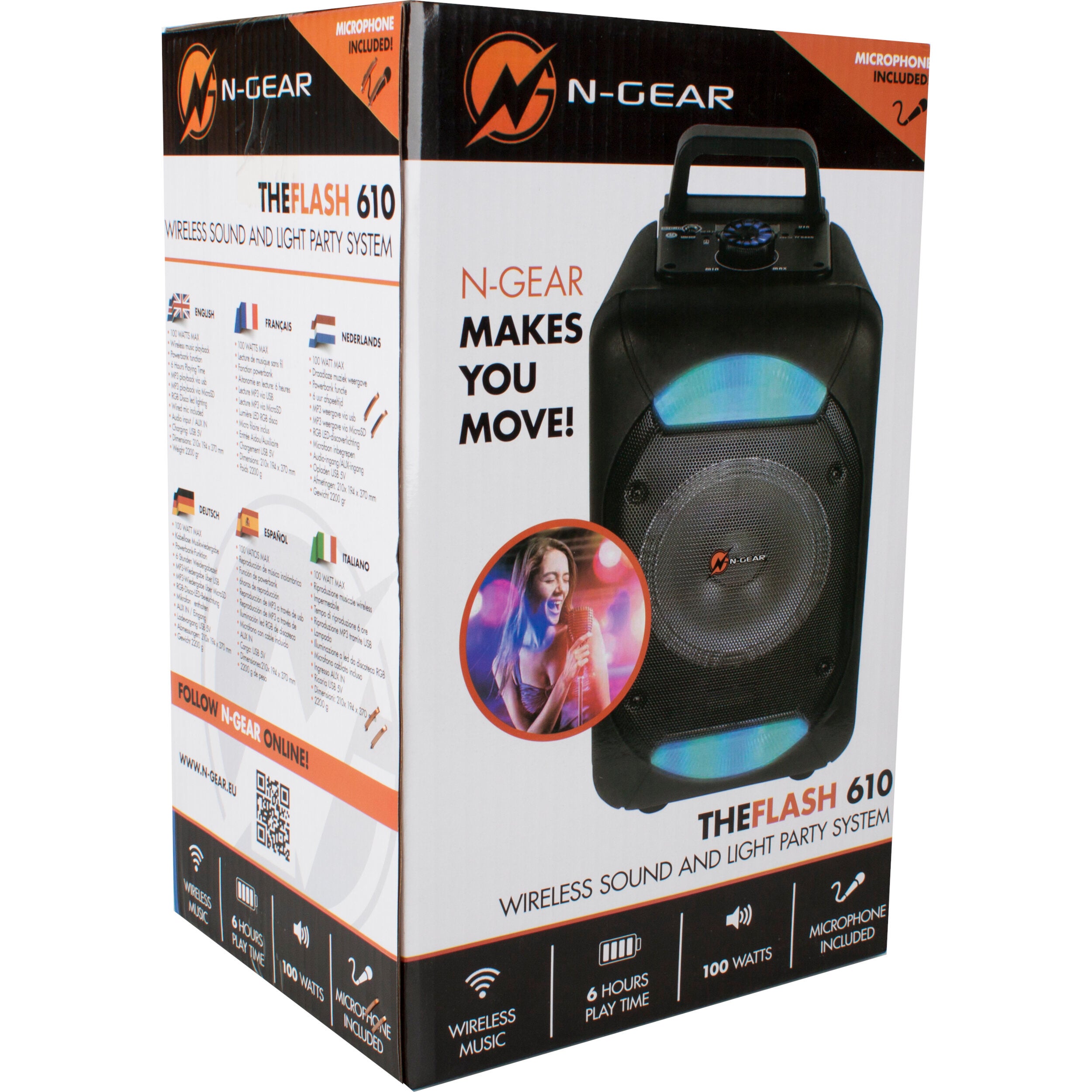 N-Gear The Flash 610 draagbare 6 inch accu-speaker