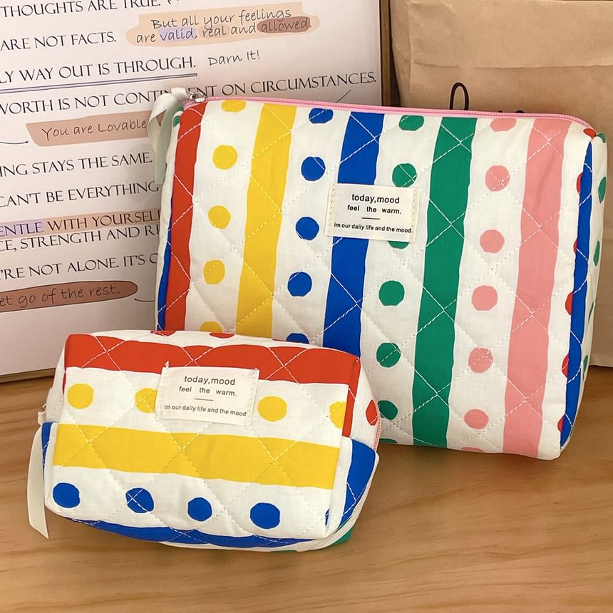 ZenlyHabit - Stoffen make-uptas / clutch / etui met stippen (verschillende designs)
