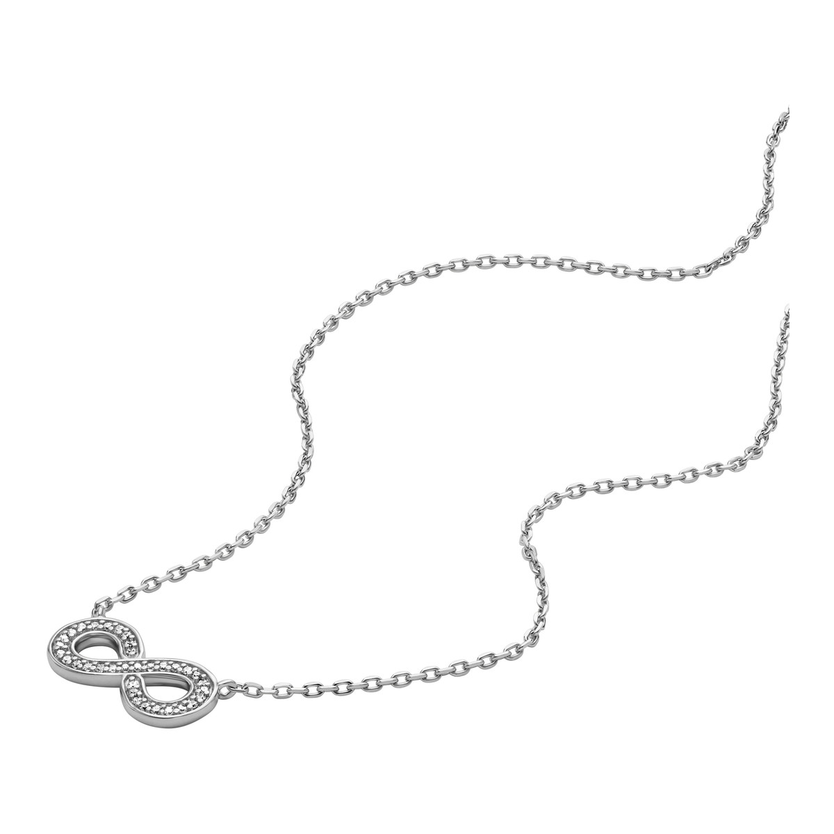 Collier FOSSIL argent 925 infini zirconias 45 cm