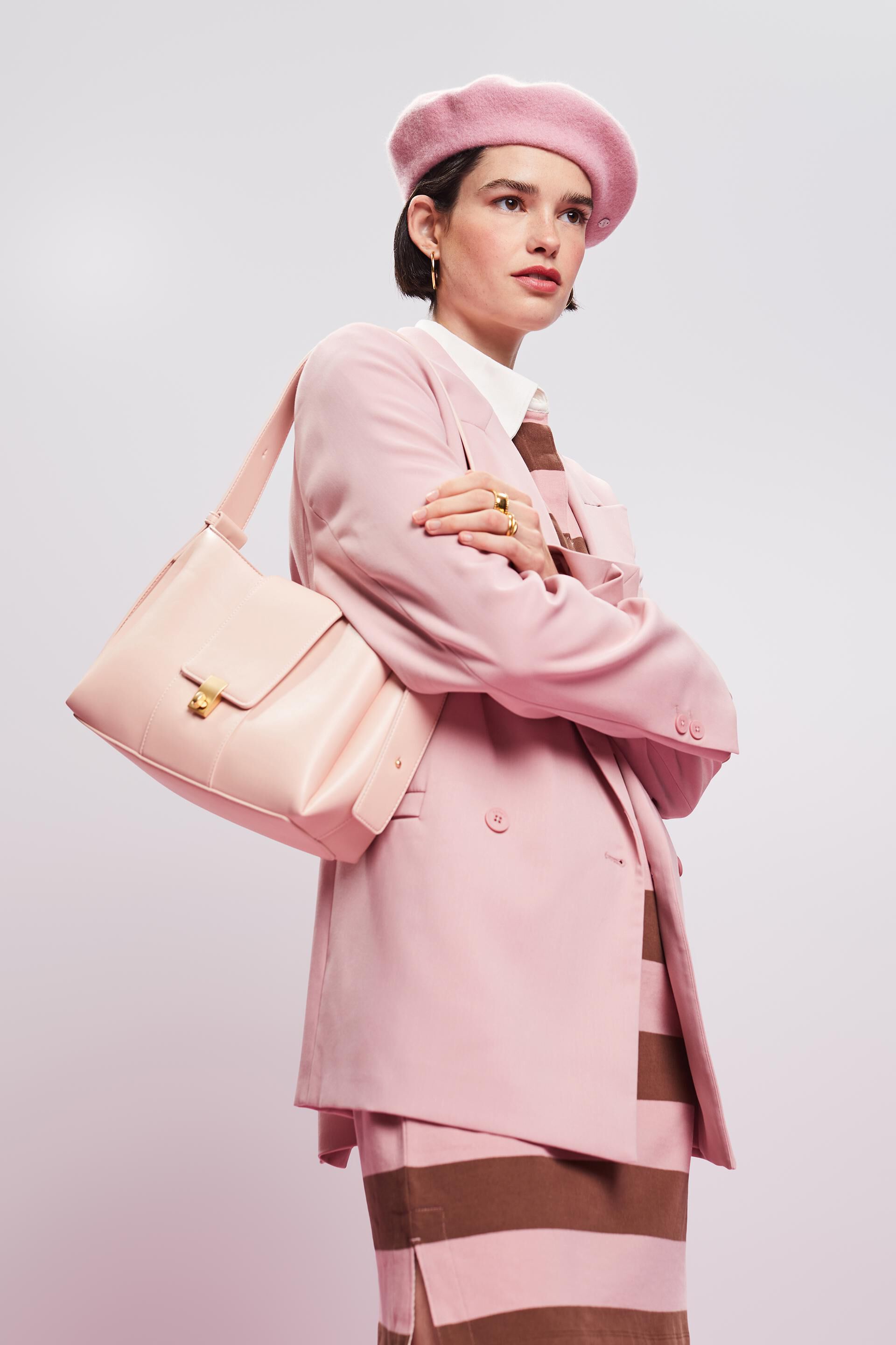 Sac bandoulière à fermoir tourniquet