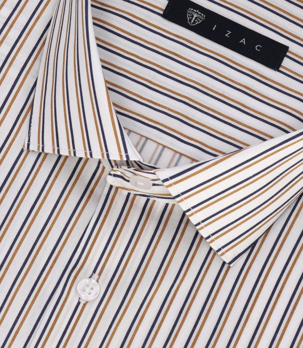 Chemise à rayures marine et camel MICKI