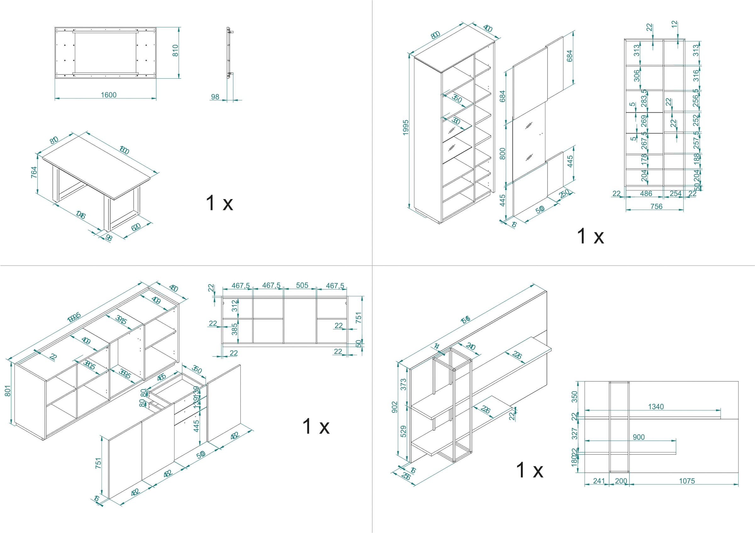 INOSIGN Esszimmer-Set »LARGO« Set, 4 Stk. tlg.