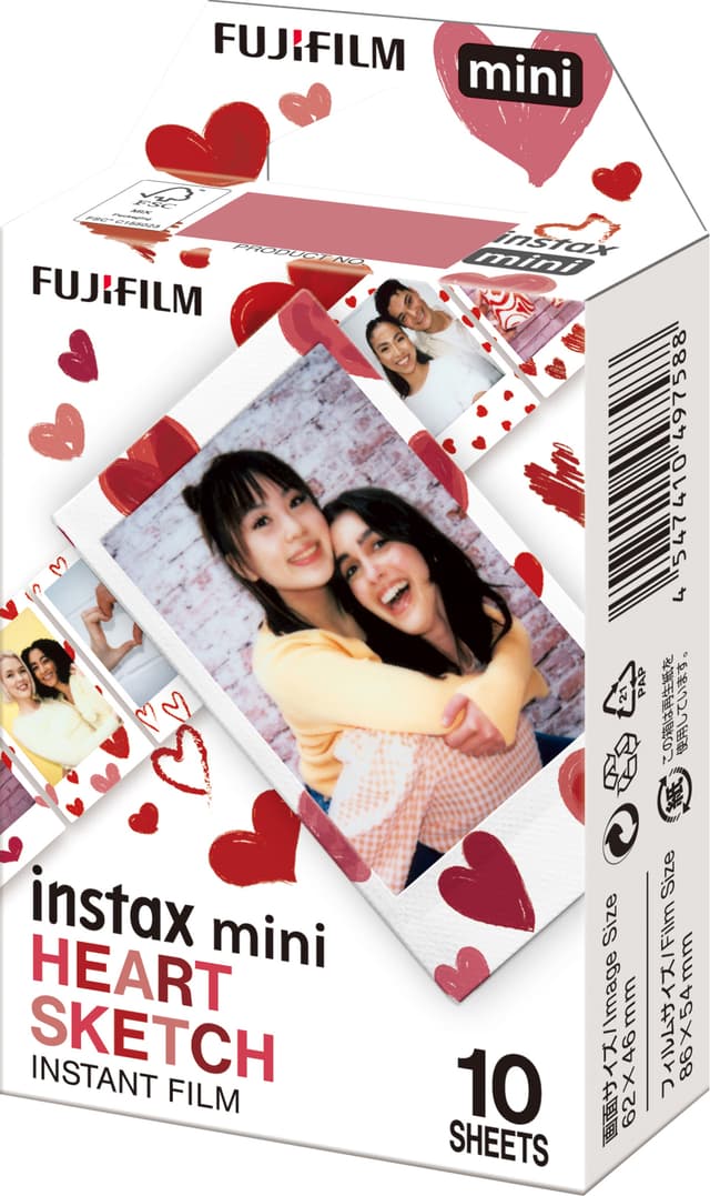 Fujifilm Instax Mini Heart Sketch instant-film (10-pk)