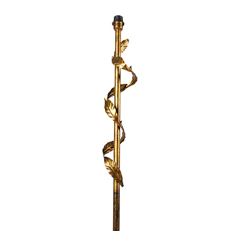 Vintage vloerlamp antiek goud zonder kap - Linden