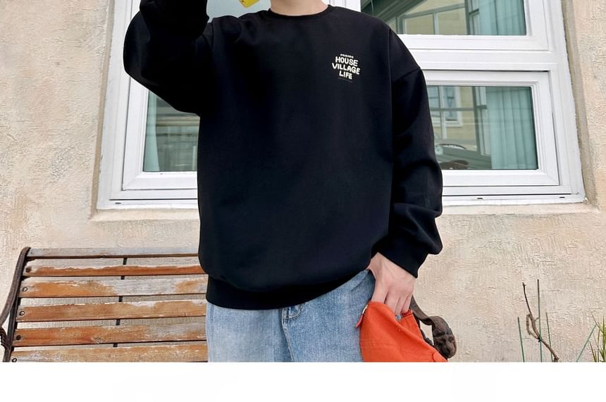 SeoulPop - Cartoon Print Loose-Fit Sweatshirt