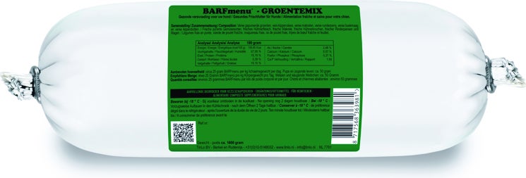 BARFmenu diepvries hondenvoer groenten 500 g