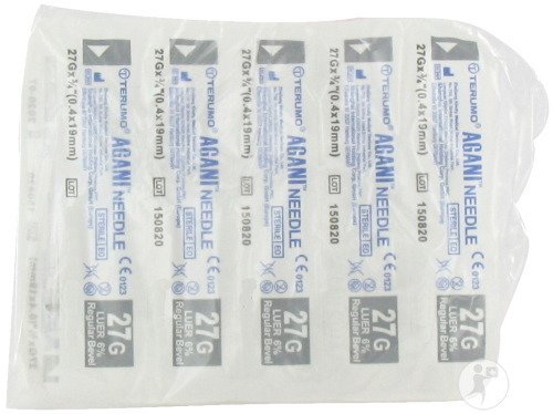 Terumo Agani Aiguille Hypodermique 27G 3/4 RB Gris 10 Pièces