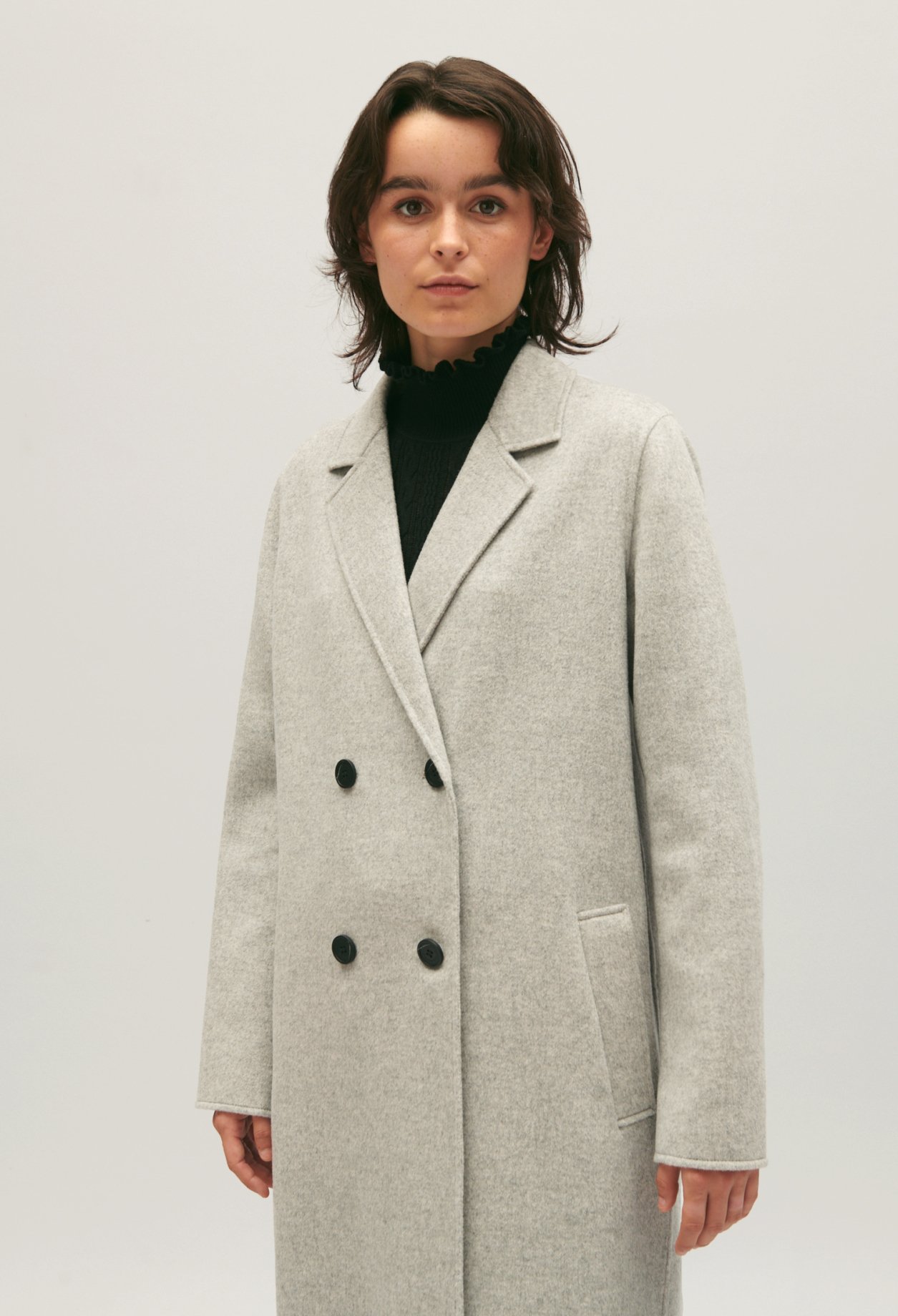 Manteau double face gris