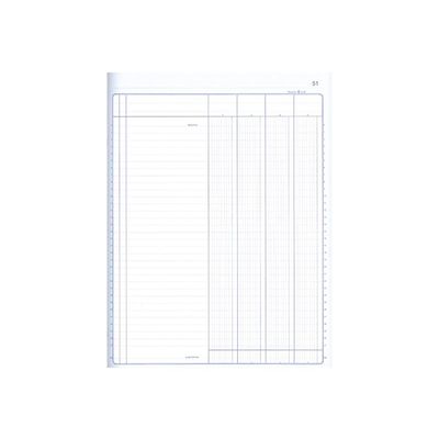 ELVE - Piqûre comptable - 4 colonnes par page - 32 x 25 cm - 80 pages