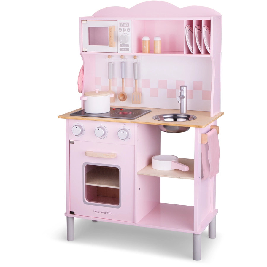 New Classic Toys Küchenzeile Modern mit Kochfeld, pink