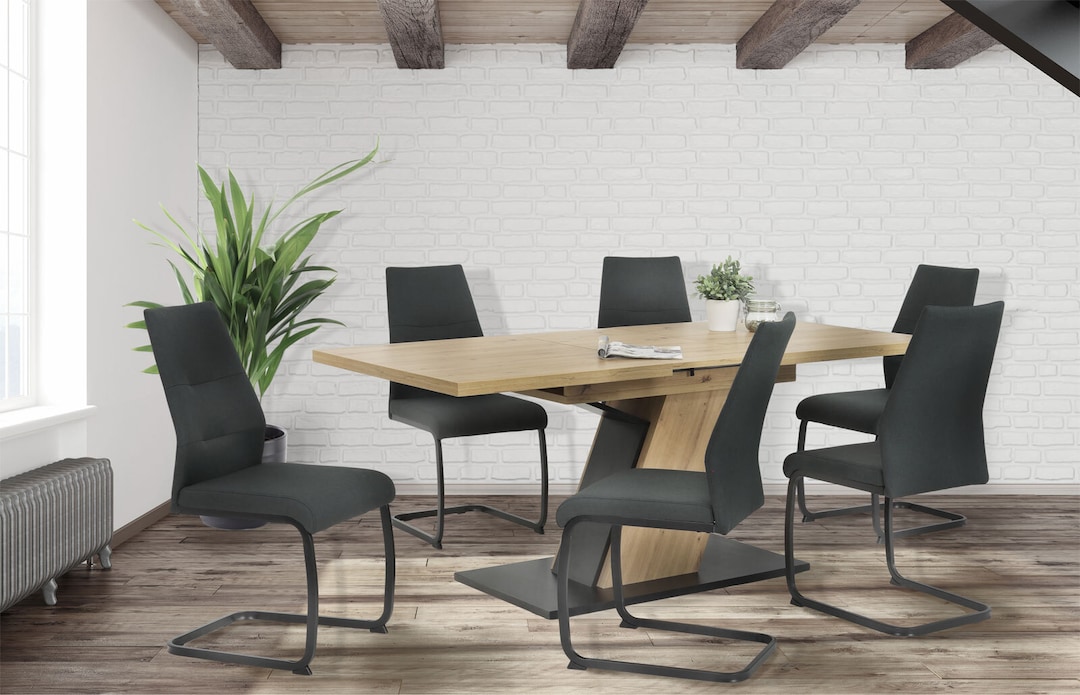 Stuhl RIA 2er-Set mit Ziernähten anthrazit 59 x 43 x 93 cm