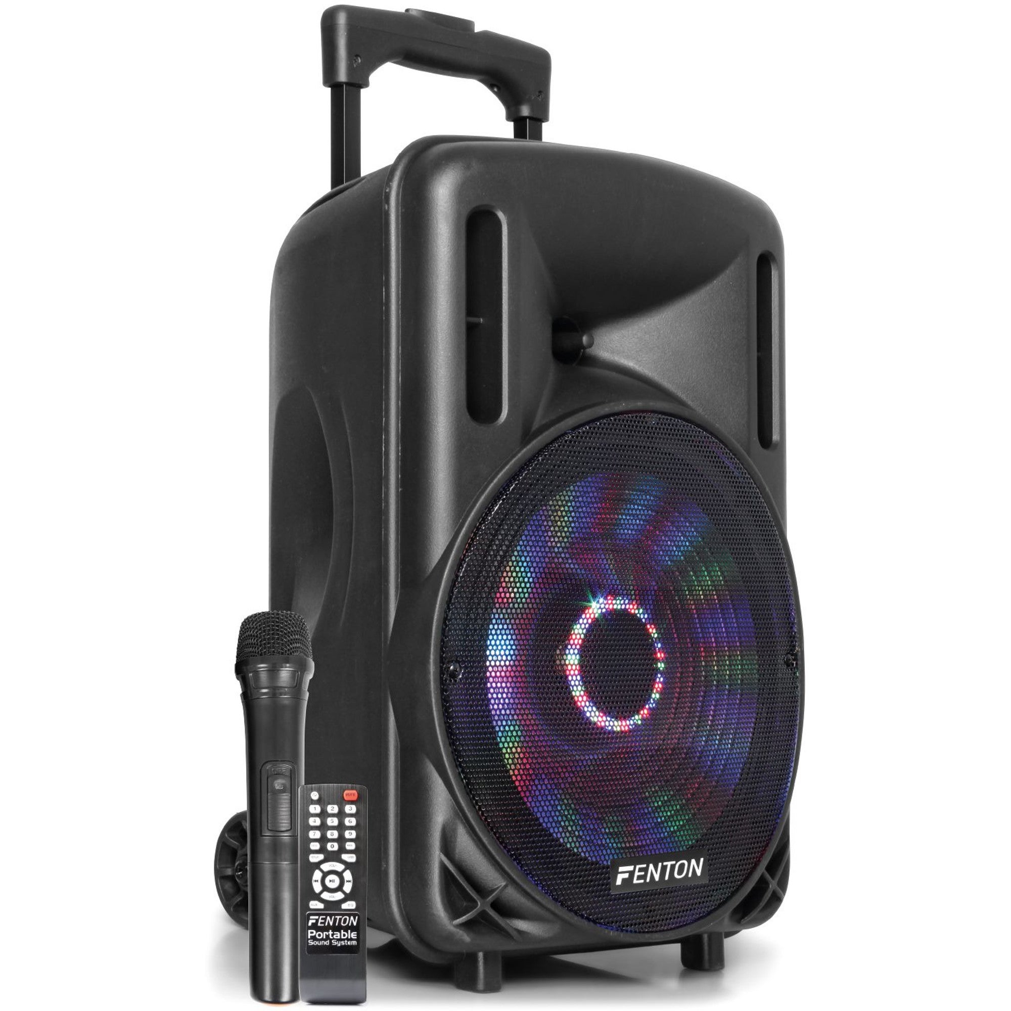 Fenton FT10LED actieve 450W mobiele 10 inch speaker met LED lichteffecten