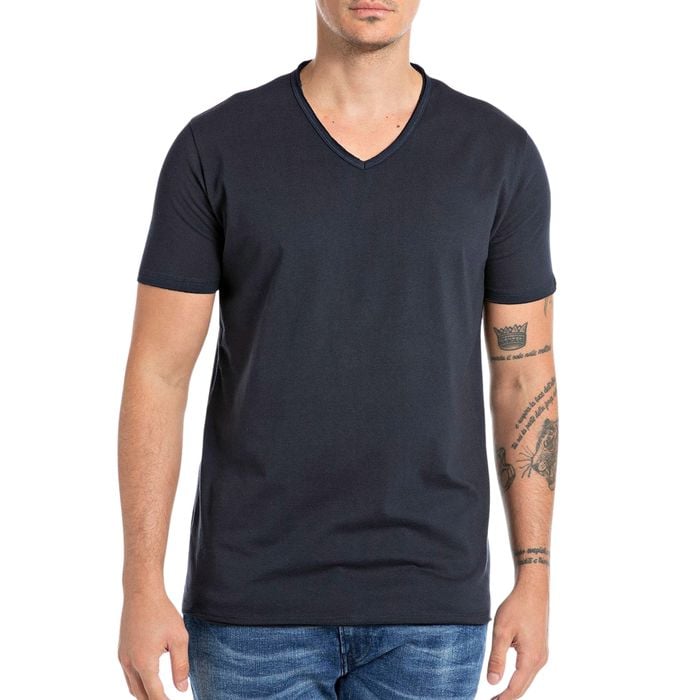 Replay Raw Cut V-neck Shirt Heren