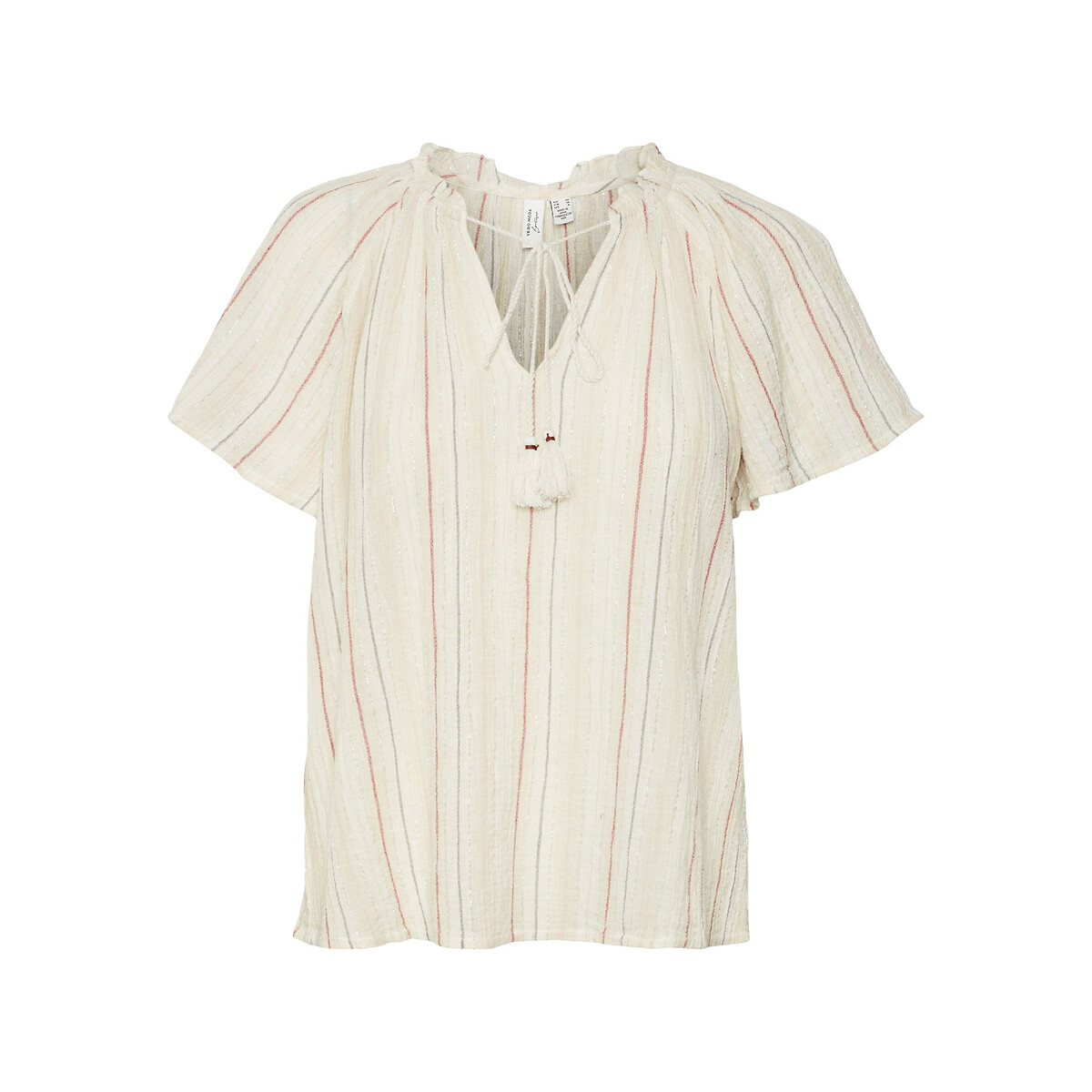 VERO MODA<br>Blusa listrada com laço na gola