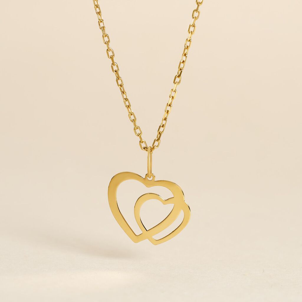 Pendentif Eudocie Coeurs Lisses Or Jaune