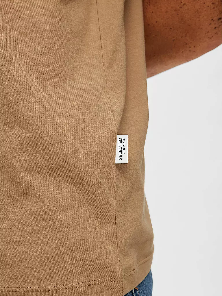 SELECTED T-Shirt SLHASPEN  beige
