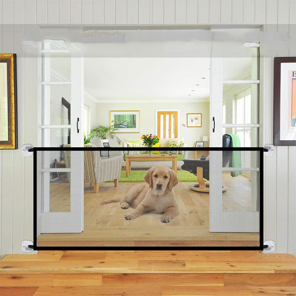 (72x180cm) Nylon Hunde Schutzgitter Netz Haustier Sicherheitsschutz Tür / Treppen Barriere - Schwarz