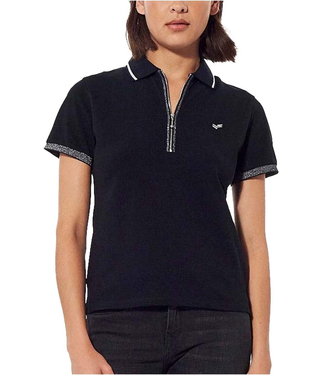Polo manches courtes en coton  -  Kaporal - Femme