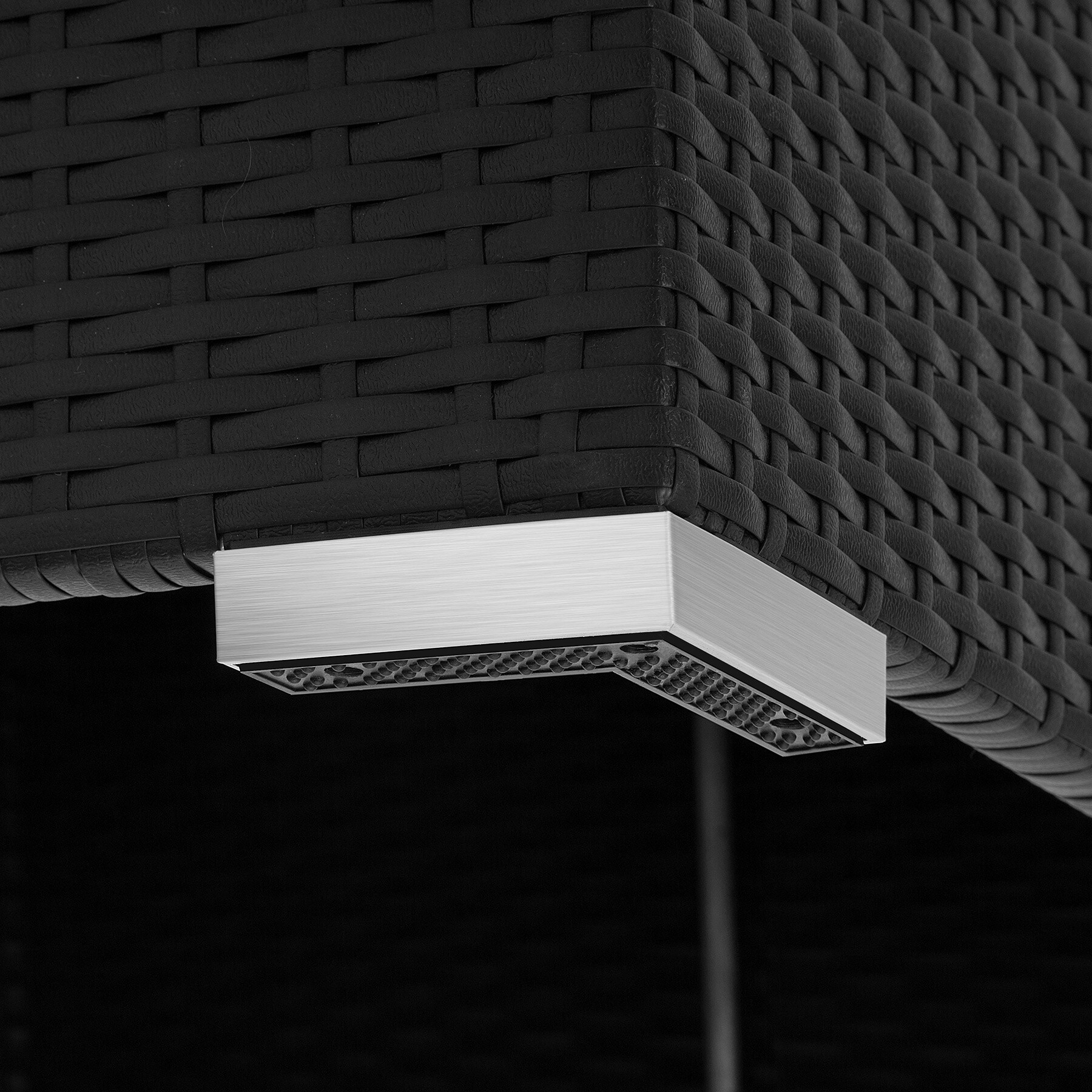 tectake® Rattan Lounge, mit Aluminiumgestell, wetterfest und UV-beständig, mit Sicherheitsglasplatte