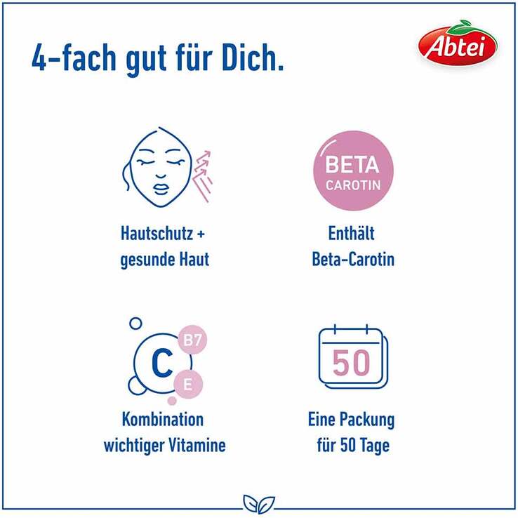 Abtei Beta-Carotin Plus Hautaktive B-Vitamine Kapseln , 50 St