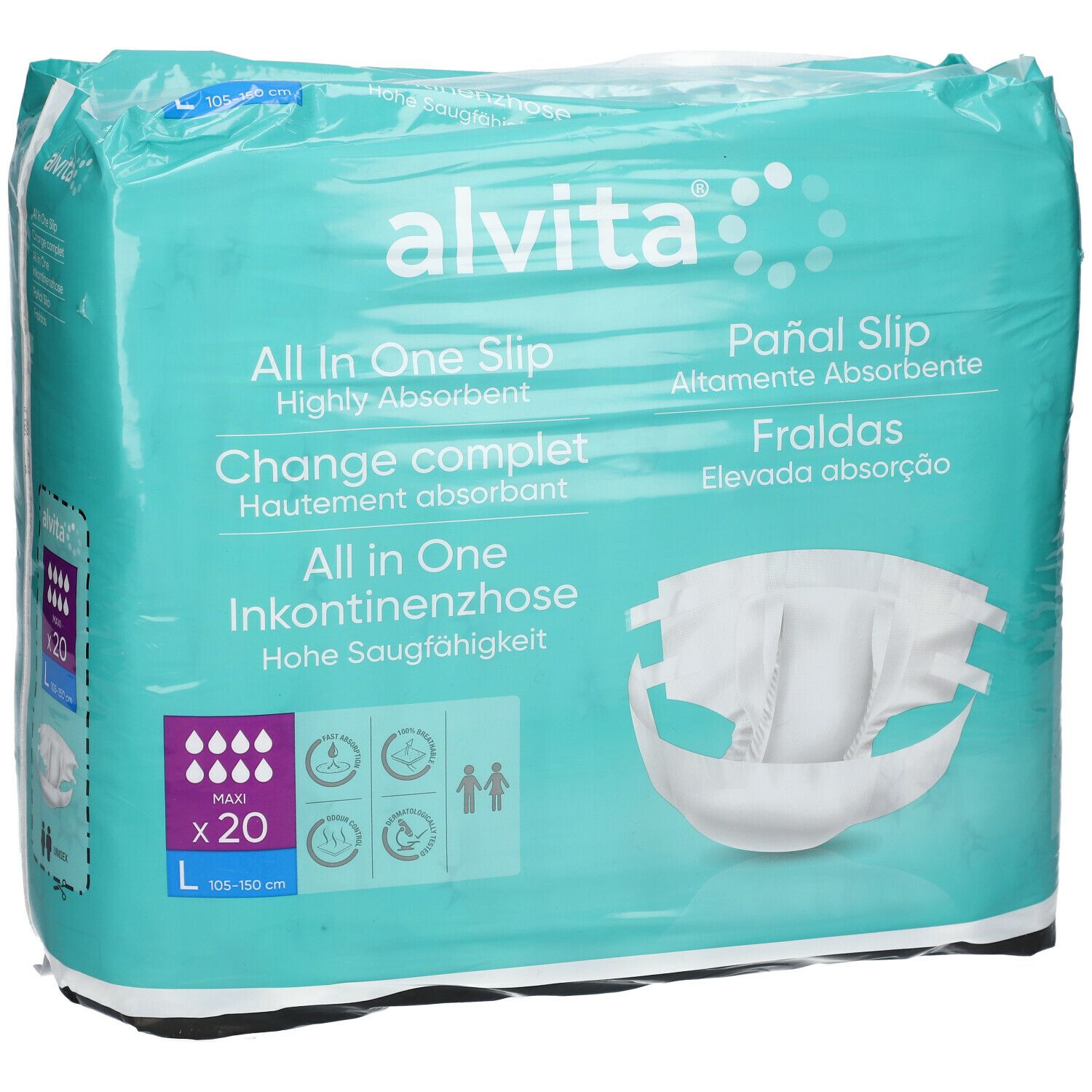alvita® All-in-One Inkontinenzhosen Maxi Large Nacht