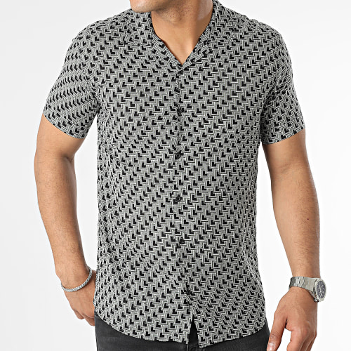Chemise Manches Courtes Noir Vert