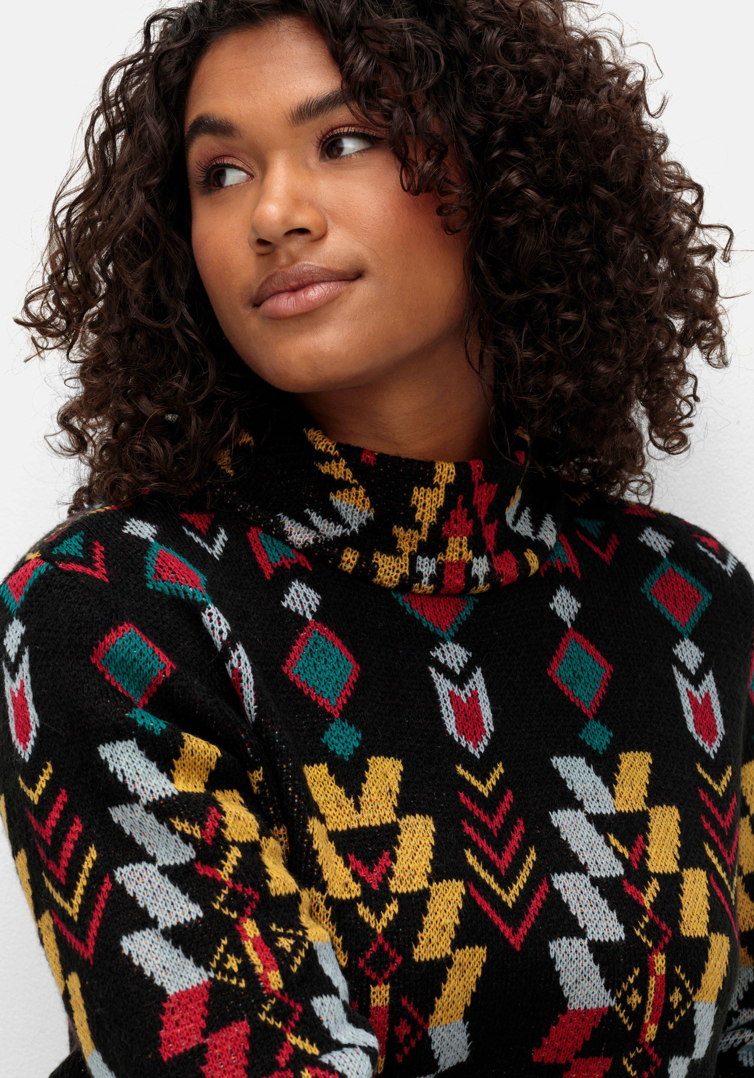 Pullover mit Jacquardmuster im Ethno-Stil