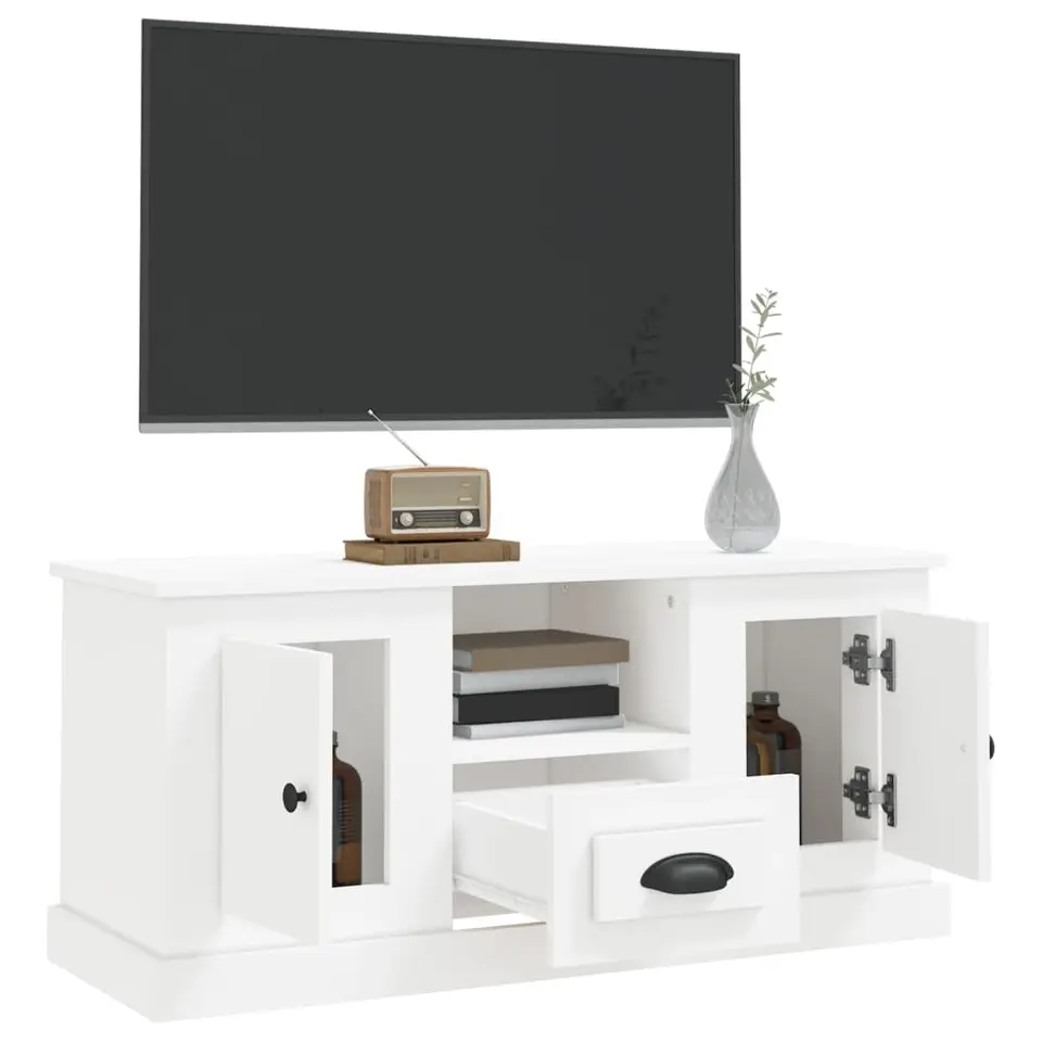 vidaXL - Tv-kast - Wit - Bewerkt hout