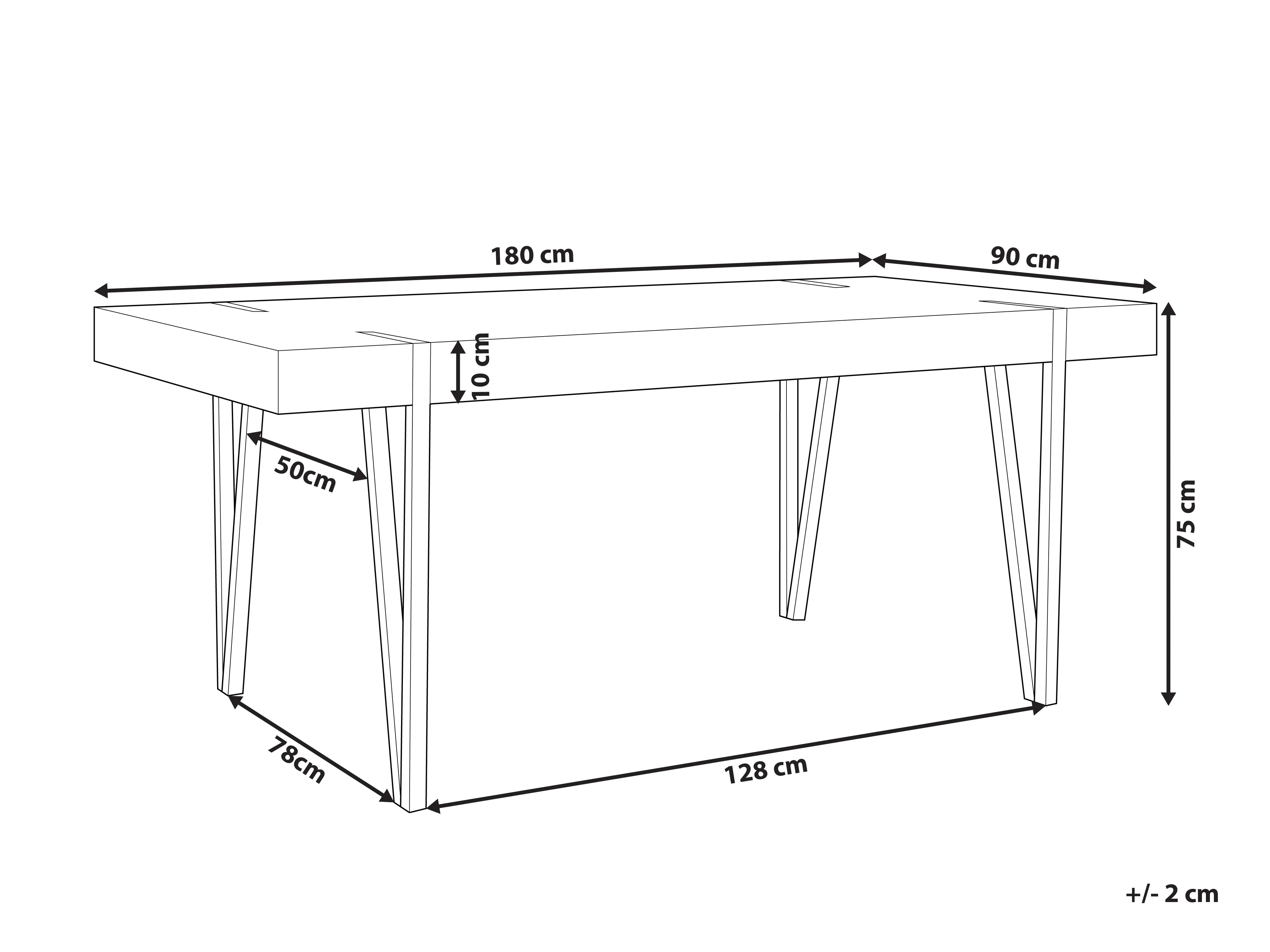 Eettafel ADENA Bruin 90 cm 180 cm
