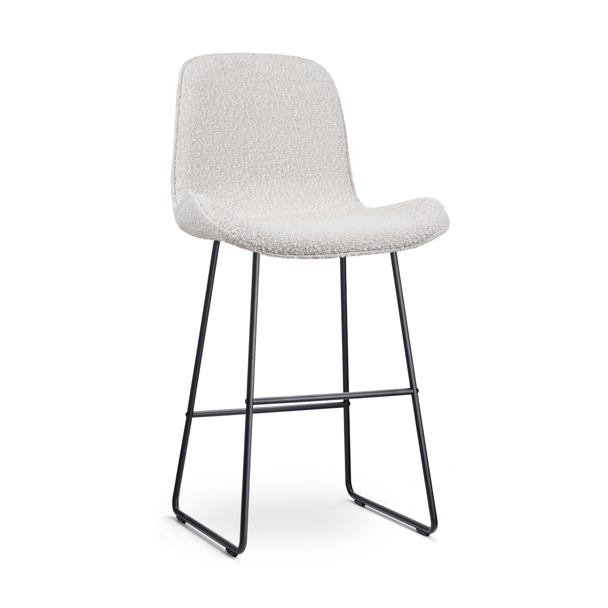Barkruk Nino-Fé bouclé beige - zwart onderstel -  75 cm