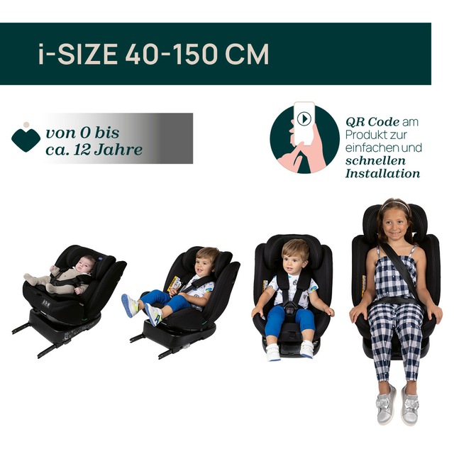Chicco Autokindersitz »Unico Evo i-Size, Grey Black« ISOFIX-Befestigung