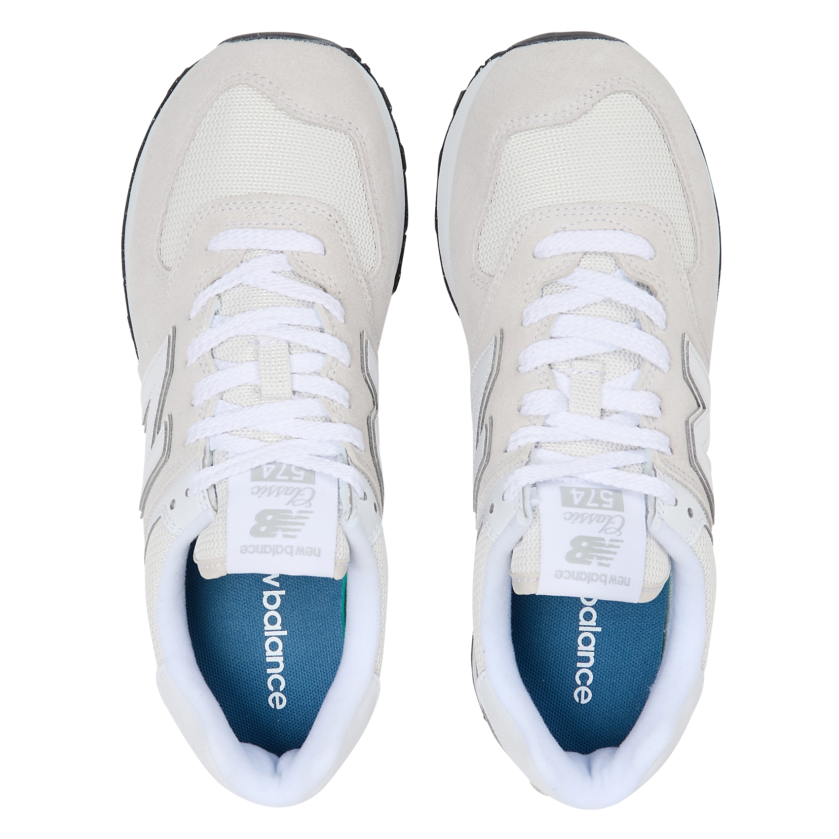 574 - Baskets basses en cuir velours | Beige