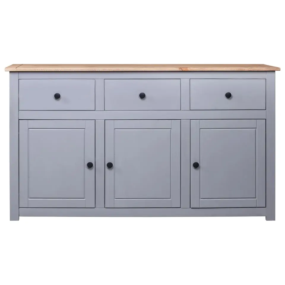 vidaXL - Dressoir - Grijs - Grenenhout