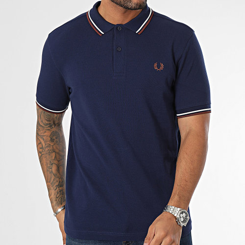 Polo Manches Courtes Twin Tipped M3600 Bleu Marine