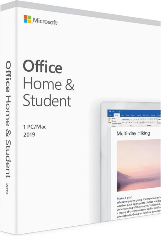 Microsoft Office Home & Student 2019 - 1 PC - Meerdere Talen - Levenslange Licentie