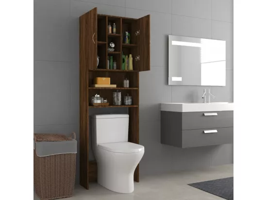 Meuble pour machine à laver Chêne marron 64x25,5x190 cm