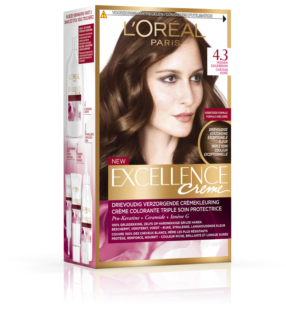 L’Oréal Excellence 4.3 Midden Goudbruin (1 set)