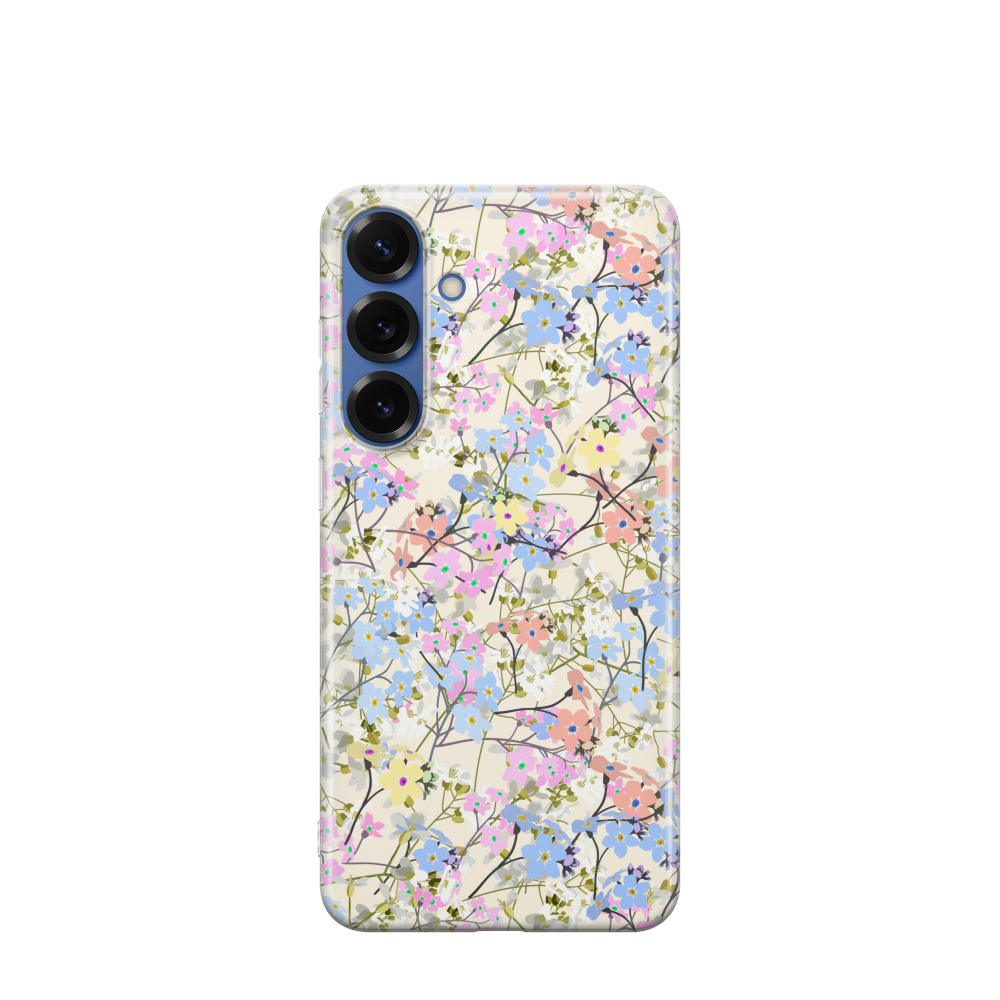 Samsung Galaxy S25 Plus Gummi Hülle Aquarellflora - Versch. Farben