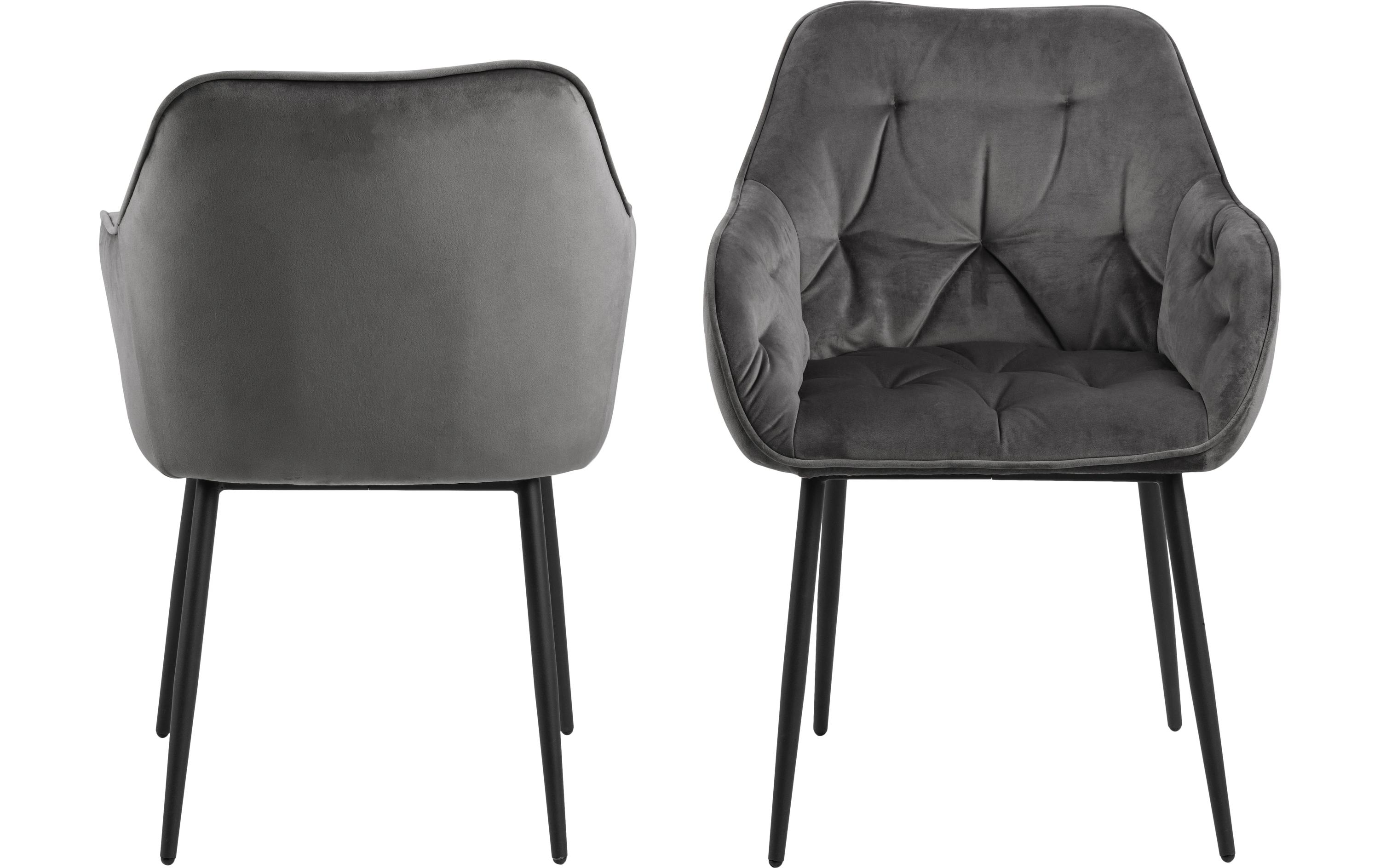 Stuhl Brooke, 2 Stück Dark Grey<br>Esszimmerstühle mit Armlehne
