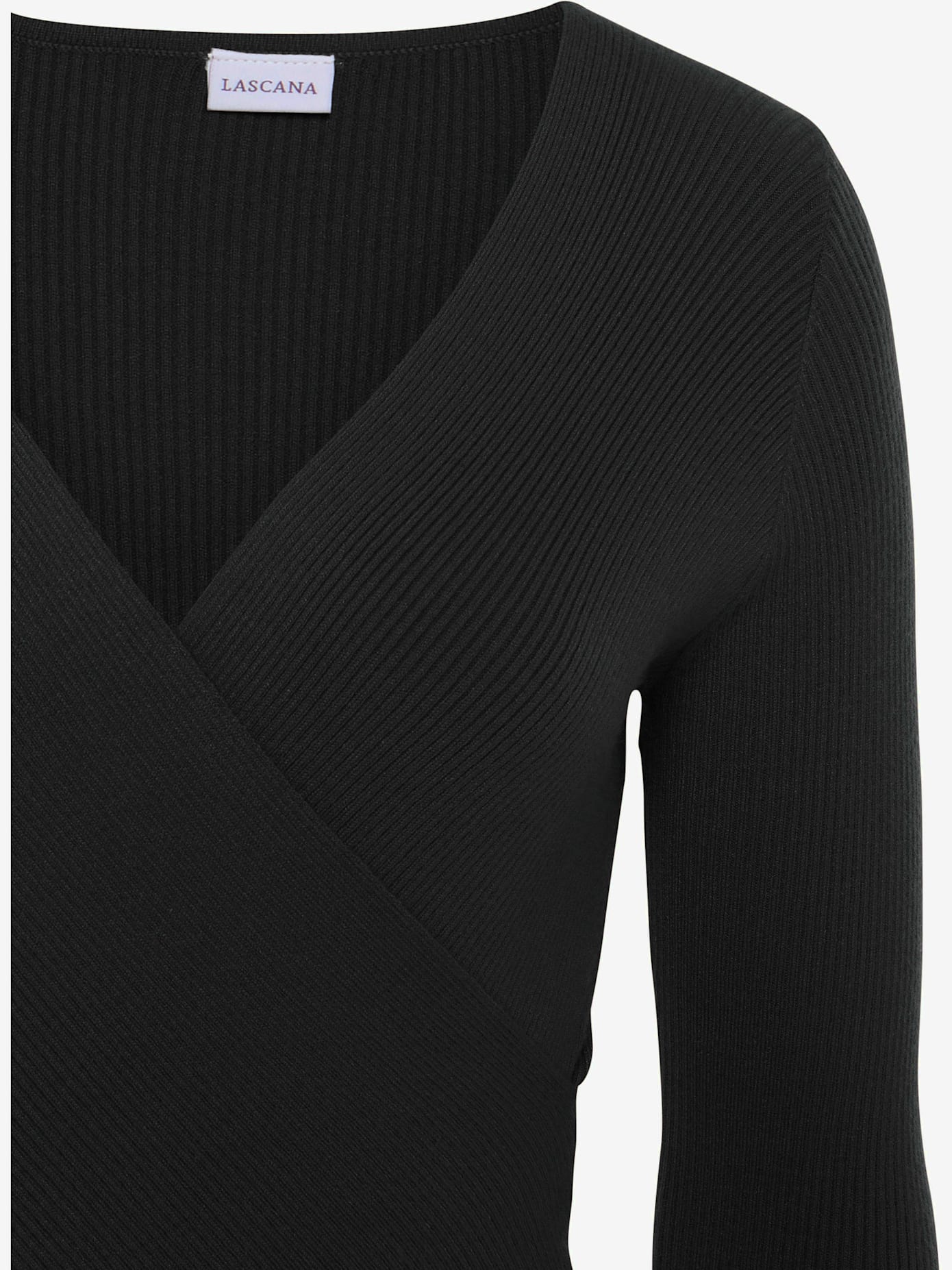 Pull en tricot effet cache-cœur croisé devant