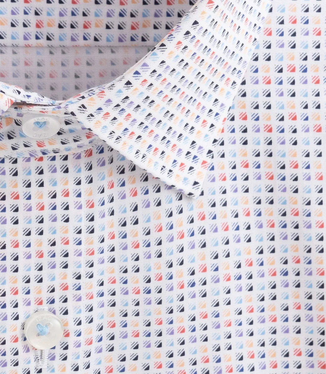 Chemise à imprimé geometrique blanche 