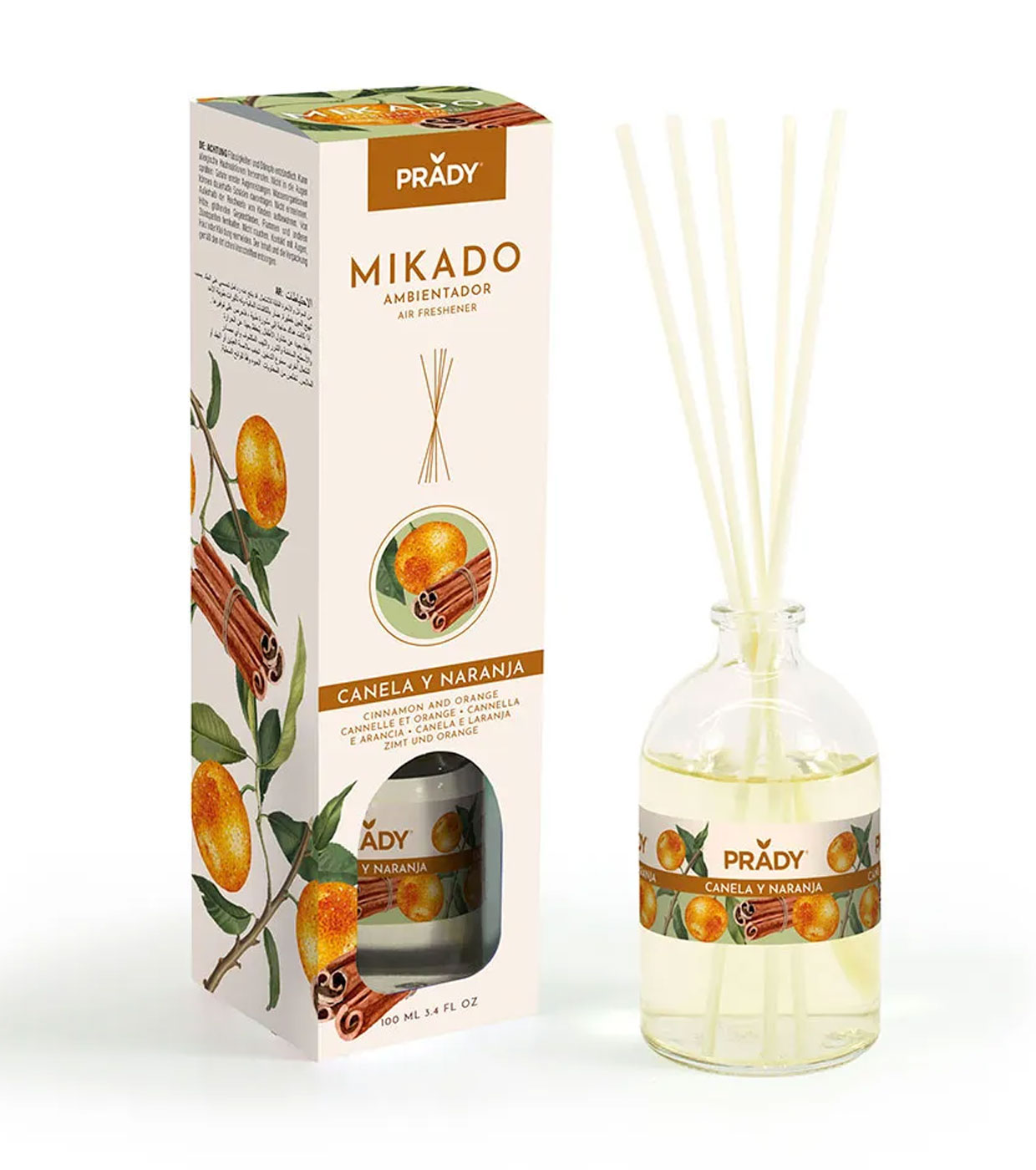 Prady - Ambientador Mikado - Canela e Laranja