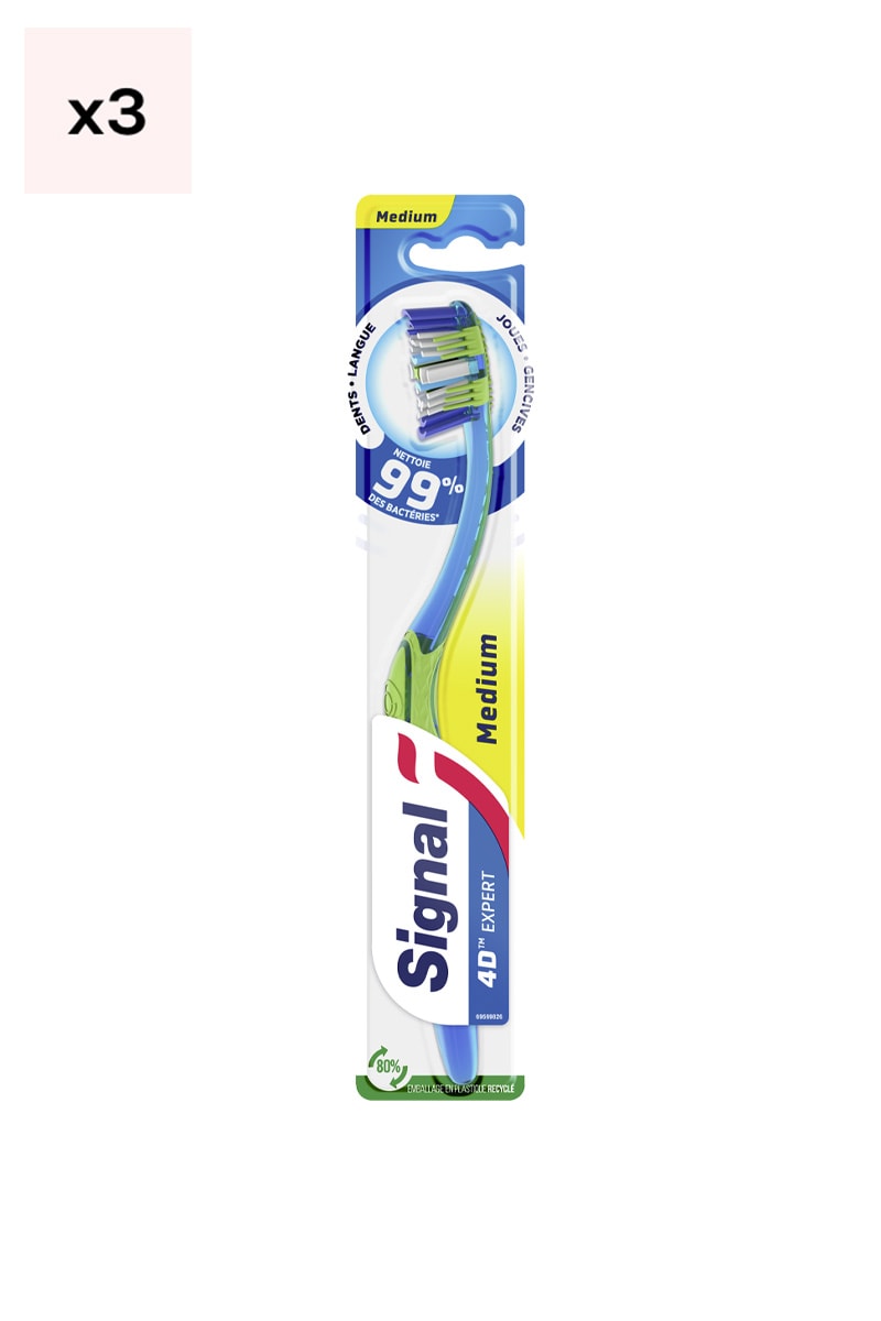 Brosses à dents - 4D expert - Medium - 3 unités