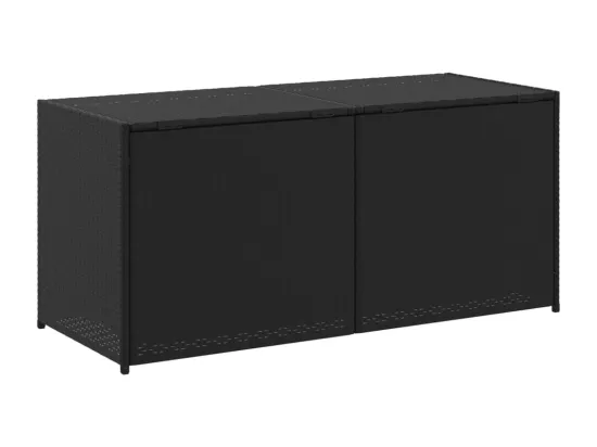 Boîte de rangement de jardin noir 283L résine tressée