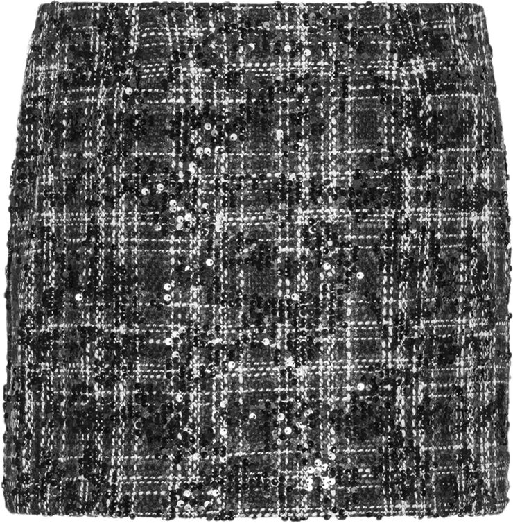 ROTATE Birger Christensen Boucle Mini Skirt 1000 black comb.