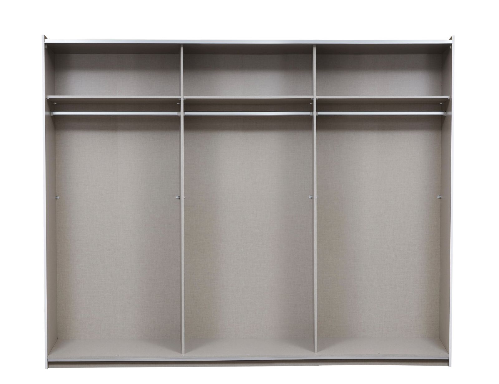 Schwebetürenschrank - grau-metallic - 3 Fachböden - 261 cm
